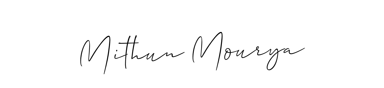 Allison_Script is a professional signature style that is perfect for those who want to add a touch of class to their signature. It is also a great choice for those who want to make their signature more unique. Get Mithun Mourya name to fancy signature for free. Mithun Mourya signature style 2 images and pictures png