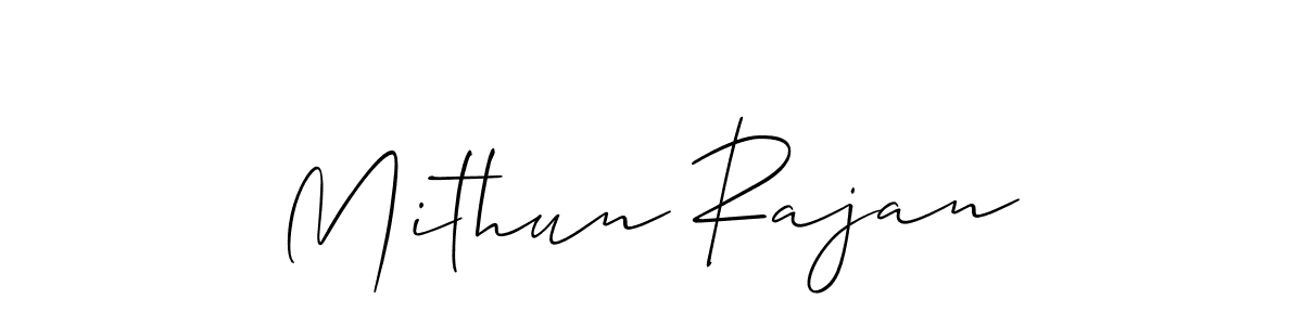 Make a beautiful signature design for name Mithun Rajan. With this signature (Allison_Script) style, you can create a handwritten signature for free. Mithun Rajan signature style 2 images and pictures png