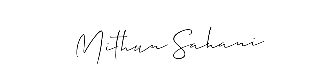 Mithun Sahani stylish signature style. Best Handwritten Sign (Allison_Script) for my name. Handwritten Signature Collection Ideas for my name Mithun Sahani. Mithun Sahani signature style 2 images and pictures png