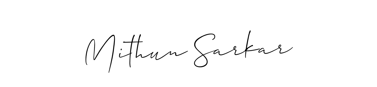 Create a beautiful signature design for name Mithun Sarkar. With this signature (Allison_Script) fonts, you can make a handwritten signature for free. Mithun Sarkar signature style 2 images and pictures png