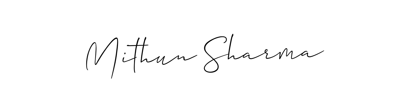 Make a beautiful signature design for name Mithun Sharma. With this signature (Allison_Script) style, you can create a handwritten signature for free. Mithun Sharma signature style 2 images and pictures png