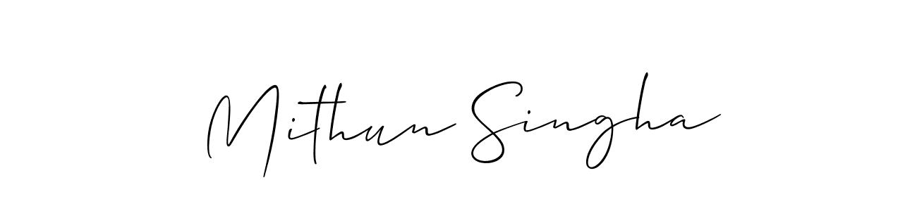 Also we have Mithun Singha name is the best signature style. Create professional handwritten signature collection using Allison_Script autograph style. Mithun Singha signature style 2 images and pictures png