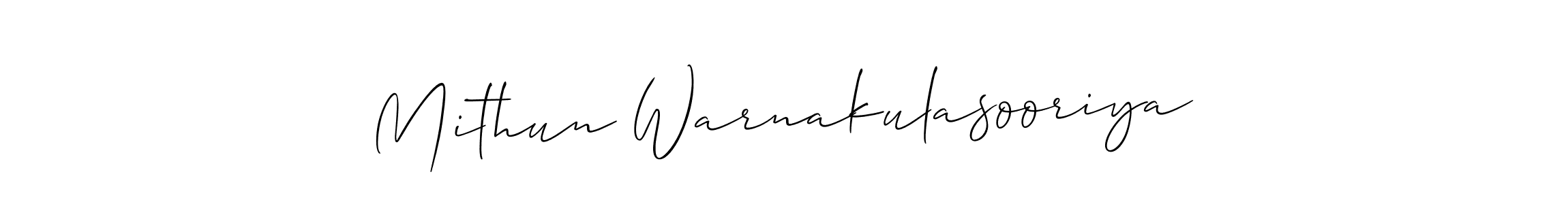 The best way (Allison_Script) to make a short signature is to pick only two or three words in your name. The name Mithun Warnakulasooriya include a total of six letters. For converting this name. Mithun Warnakulasooriya signature style 2 images and pictures png