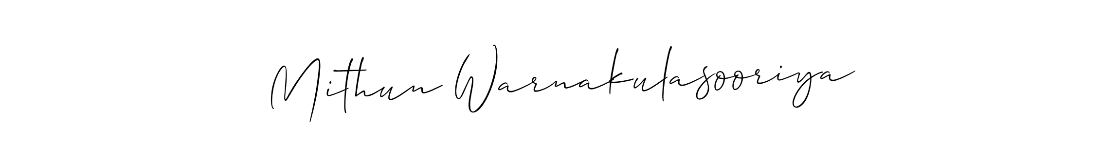 How to make Mithun Warnakulasooriya signature? Allison_Script is a professional autograph style. Create handwritten signature for Mithun Warnakulasooriya name. Mithun Warnakulasooriya signature style 2 images and pictures png