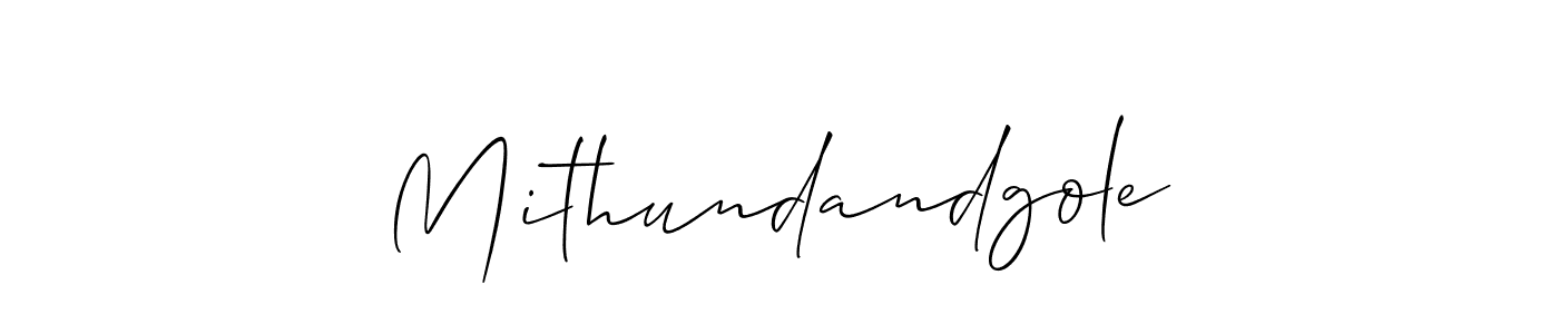 Also we have Mithundandgole name is the best signature style. Create professional handwritten signature collection using Allison_Script autograph style. Mithundandgole signature style 2 images and pictures png