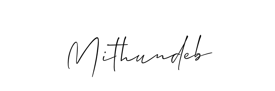 Also we have Mithundeb name is the best signature style. Create professional handwritten signature collection using Allison_Script autograph style. Mithundeb signature style 2 images and pictures png
