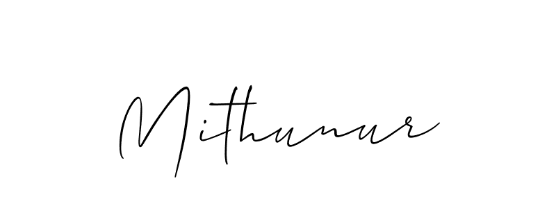 Design your own signature with our free online signature maker. With this signature software, you can create a handwritten (Allison_Script) signature for name Mithunur. Mithunur signature style 2 images and pictures png