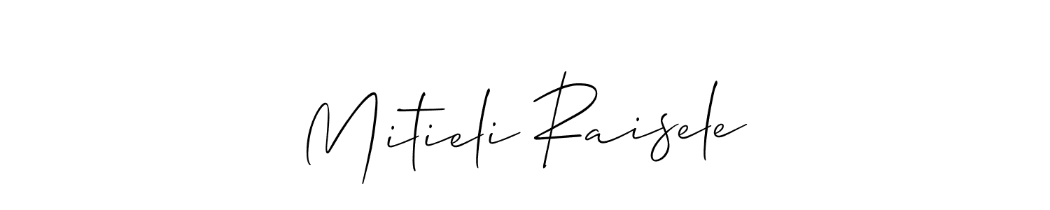 Make a beautiful signature design for name Mitieli Raisele. With this signature (Allison_Script) style, you can create a handwritten signature for free. Mitieli Raisele signature style 2 images and pictures png