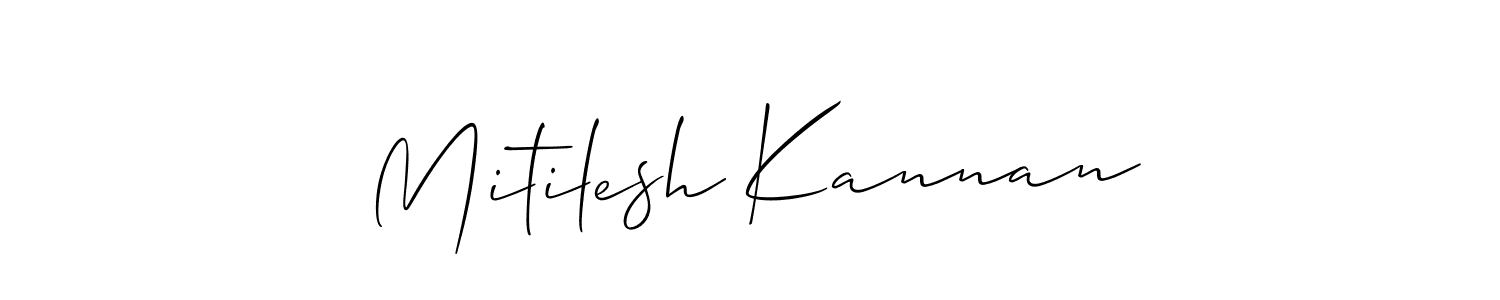 Use a signature maker to create a handwritten signature online. With this signature software, you can design (Allison_Script) your own signature for name Mitilesh Kannan. Mitilesh Kannan signature style 2 images and pictures png