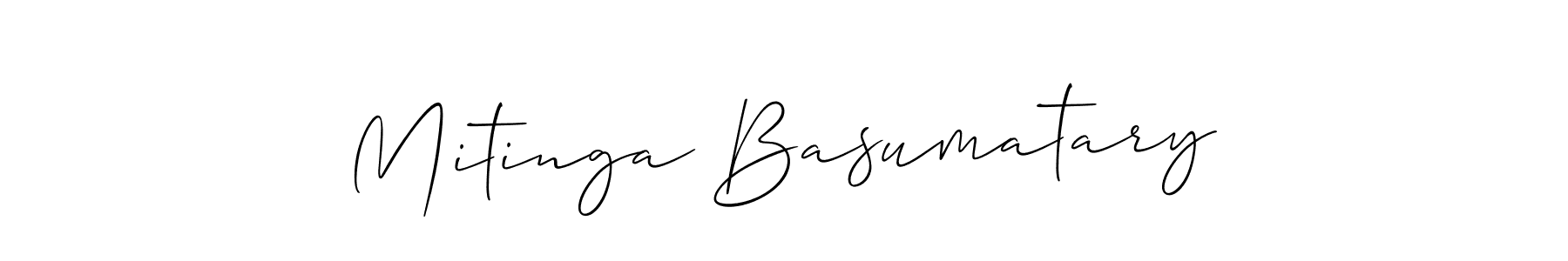 Design your own signature with our free online signature maker. With this signature software, you can create a handwritten (Allison_Script) signature for name Mitinga Basumatary. Mitinga Basumatary signature style 2 images and pictures png