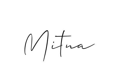 You can use this online signature creator to create a handwritten signature for the name Mitna. This is the best online autograph maker. Mitna signature style 2 images and pictures png