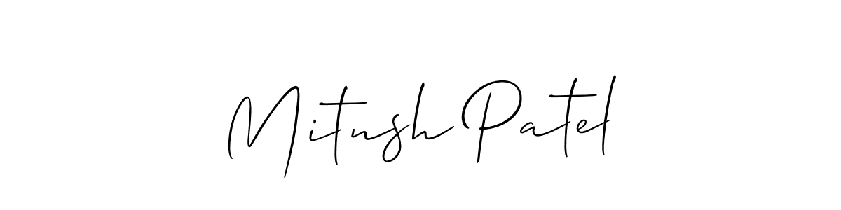 How to Draw Mitnsh Patel signature style? Allison_Script is a latest design signature styles for name Mitnsh Patel. Mitnsh Patel signature style 2 images and pictures png