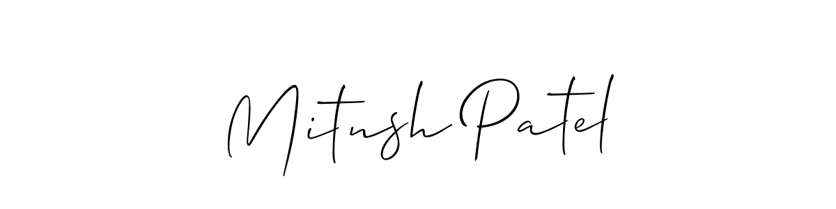 How to Draw Mitnsh Patel signature style? Allison_Script is a latest design signature styles for name Mitnsh Patel. Mitnsh Patel signature style 2 images and pictures png