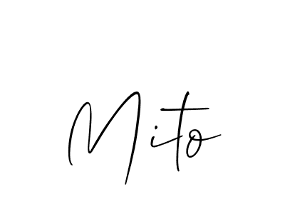 Use a signature maker to create a handwritten signature online. With this signature software, you can design (Allison_Script) your own signature for name Mito. Mito signature style 2 images and pictures png