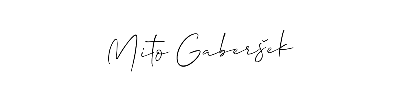 Also You can easily find your signature by using the search form. We will create Mito Gaberšek name handwritten signature images for you free of cost using Allison_Script sign style. Mito Gaberšek signature style 2 images and pictures png