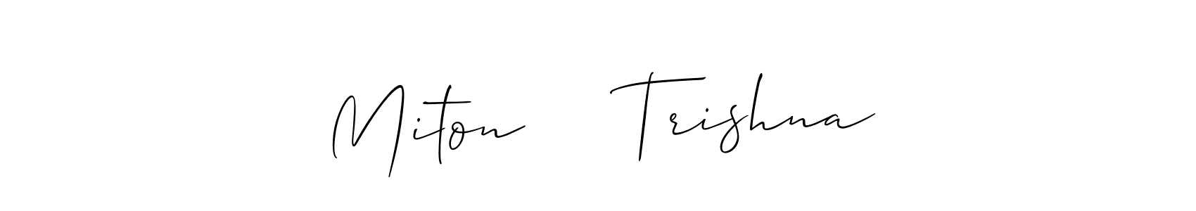 Miton     Trishna stylish signature style. Best Handwritten Sign (Allison_Script) for my name. Handwritten Signature Collection Ideas for my name Miton     Trishna. Miton     Trishna signature style 2 images and pictures png