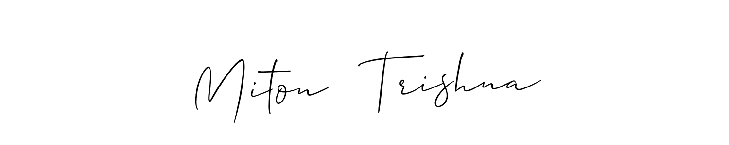 How to Draw Miton   Trishna signature style? Allison_Script is a latest design signature styles for name Miton   Trishna. Miton   Trishna signature style 2 images and pictures png