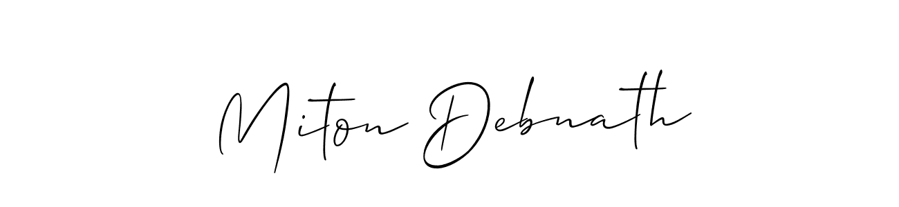 You should practise on your own different ways (Allison_Script) to write your name (Miton Debnath) in signature. don't let someone else do it for you. Miton Debnath signature style 2 images and pictures png
