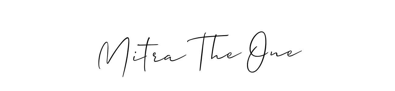 Use a signature maker to create a handwritten signature online. With this signature software, you can design (Allison_Script) your own signature for name Mitra The One. Mitra The One signature style 2 images and pictures png