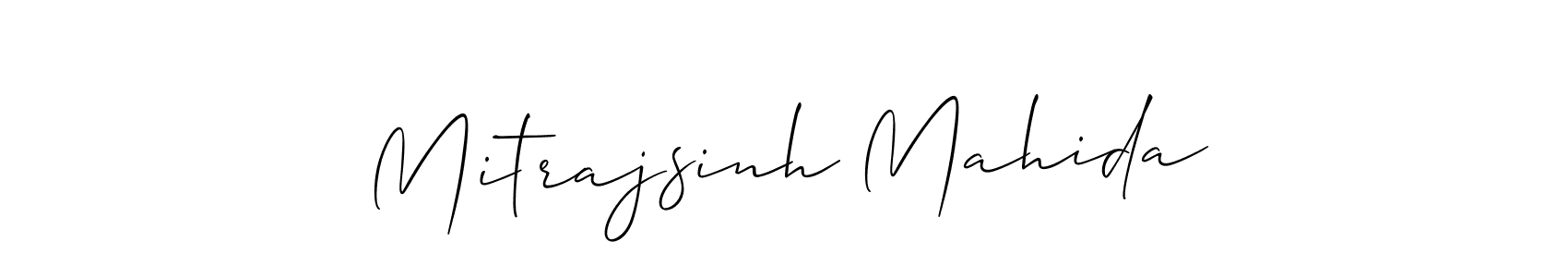 You should practise on your own different ways (Allison_Script) to write your name (Mitrajsinh Mahida) in signature. don't let someone else do it for you. Mitrajsinh Mahida signature style 2 images and pictures png