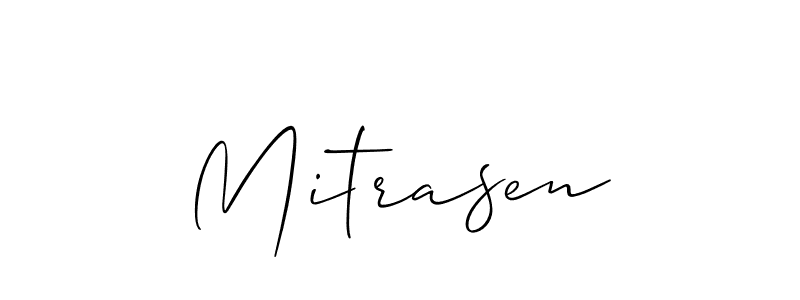 Design your own signature with our free online signature maker. With this signature software, you can create a handwritten (Allison_Script) signature for name Mitrasen. Mitrasen signature style 2 images and pictures png