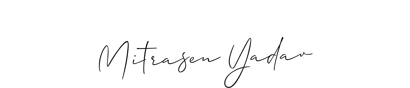 How to make Mitrasen Yadav name signature. Use Allison_Script style for creating short signs online. This is the latest handwritten sign. Mitrasen Yadav signature style 2 images and pictures png