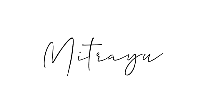 The best way (Allison_Script) to make a short signature is to pick only two or three words in your name. The name Mitrayu include a total of six letters. For converting this name. Mitrayu signature style 2 images and pictures png