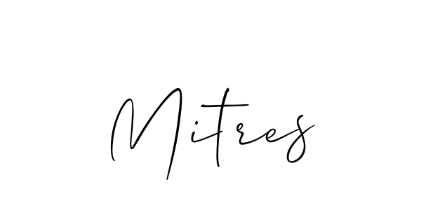 The best way (Allison_Script) to make a short signature is to pick only two or three words in your name. The name Mitres include a total of six letters. For converting this name. Mitres signature style 2 images and pictures png