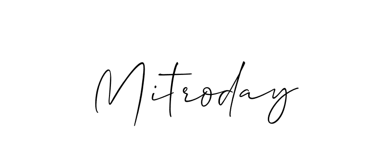 Use a signature maker to create a handwritten signature online. With this signature software, you can design (Allison_Script) your own signature for name Mitroday. Mitroday signature style 2 images and pictures png