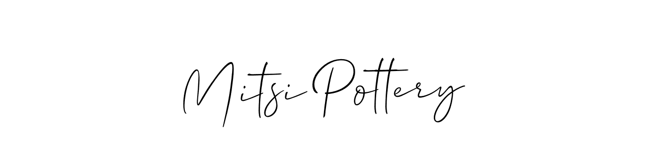 if you are searching for the best signature style for your name Mitsi Pottery. so please give up your signature search. here we have designed multiple signature styles  using Allison_Script. Mitsi Pottery signature style 2 images and pictures png