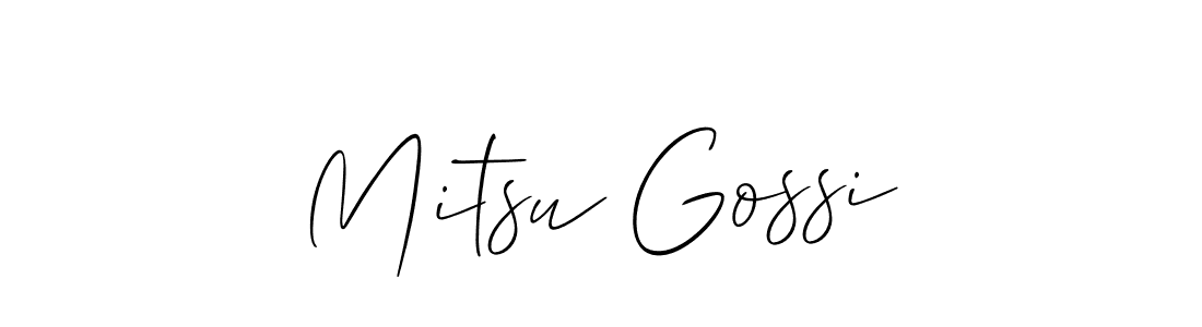 How to Draw Mitsu Gossi signature style? Allison_Script is a latest design signature styles for name Mitsu Gossi. Mitsu Gossi signature style 2 images and pictures png