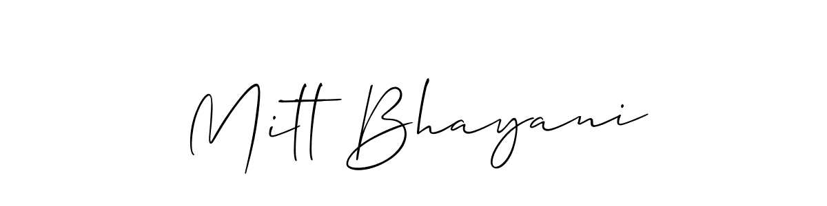 Also we have Mitt Bhayani name is the best signature style. Create professional handwritten signature collection using Allison_Script autograph style. Mitt Bhayani signature style 2 images and pictures png