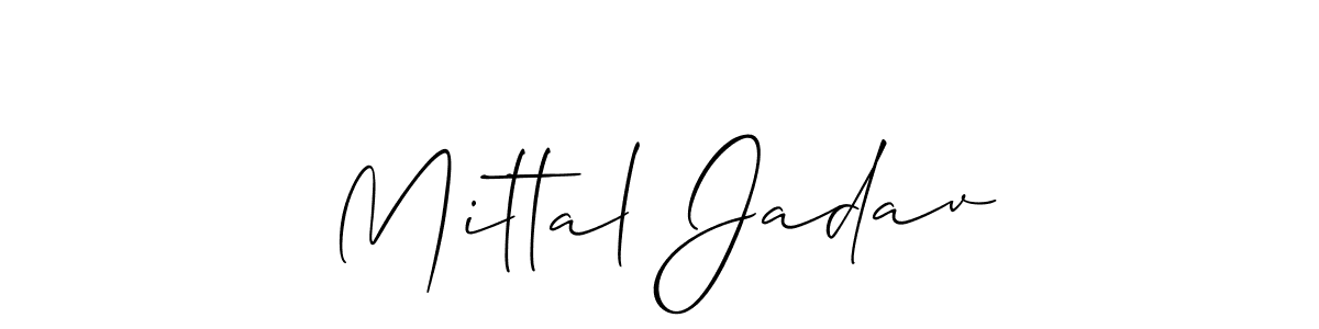 Use a signature maker to create a handwritten signature online. With this signature software, you can design (Allison_Script) your own signature for name Mittal Jadav. Mittal Jadav signature style 2 images and pictures png