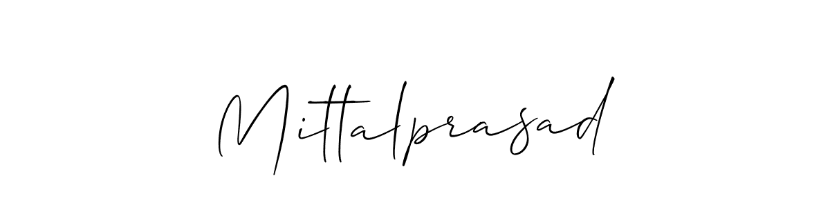 Make a short Mittalprasad signature style. Manage your documents anywhere anytime using Allison_Script. Create and add eSignatures, submit forms, share and send files easily. Mittalprasad signature style 2 images and pictures png