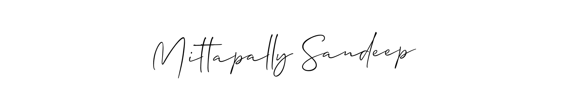 How to make Mittapally Sandeep name signature. Use Allison_Script style for creating short signs online. This is the latest handwritten sign. Mittapally Sandeep signature style 2 images and pictures png