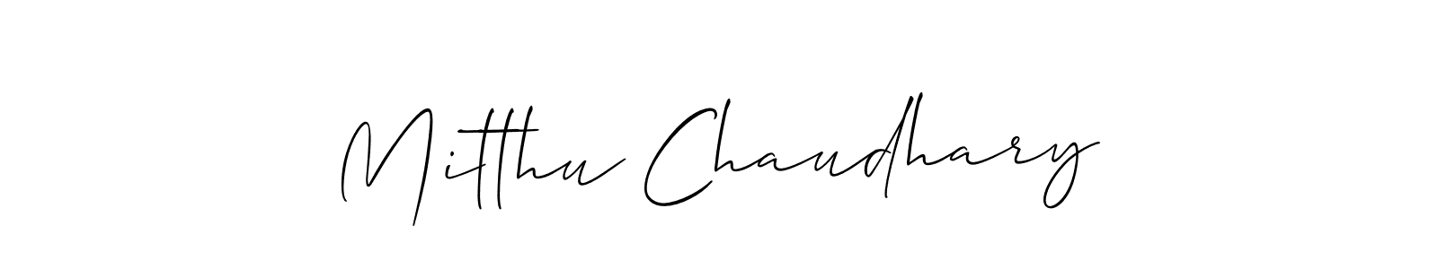 Design your own signature with our free online signature maker. With this signature software, you can create a handwritten (Allison_Script) signature for name Mitthu Chaudhary. Mitthu Chaudhary signature style 2 images and pictures png