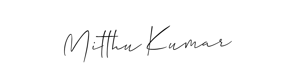 How to make Mitthu Kumar name signature. Use Allison_Script style for creating short signs online. This is the latest handwritten sign. Mitthu Kumar signature style 2 images and pictures png