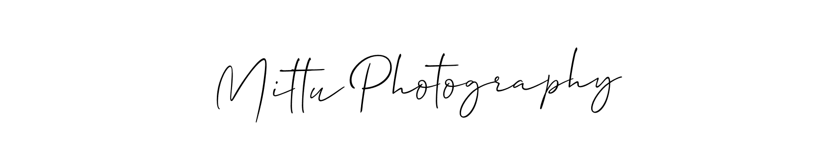 It looks lik you need a new signature style for name Mittu Photography. Design unique handwritten (Allison_Script) signature with our free signature maker in just a few clicks. Mittu Photography signature style 2 images and pictures png