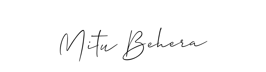 Create a beautiful signature design for name Mitu Behera. With this signature (Allison_Script) fonts, you can make a handwritten signature for free. Mitu Behera signature style 2 images and pictures png