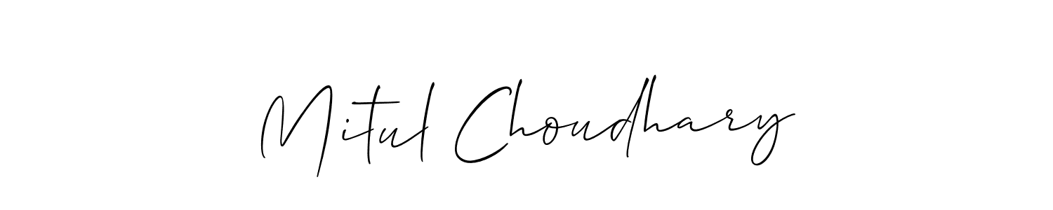 Mitul Choudhary stylish signature style. Best Handwritten Sign (Allison_Script) for my name. Handwritten Signature Collection Ideas for my name Mitul Choudhary. Mitul Choudhary signature style 2 images and pictures png