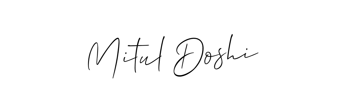 It looks lik you need a new signature style for name Mitul Doshi. Design unique handwritten (Allison_Script) signature with our free signature maker in just a few clicks. Mitul Doshi signature style 2 images and pictures png