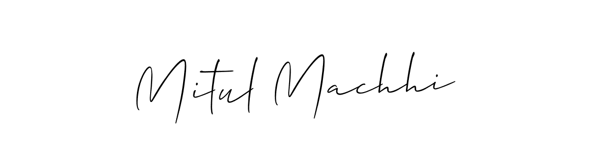 Similarly Allison_Script is the best handwritten signature design. Signature creator online .You can use it as an online autograph creator for name Mitul Machhi. Mitul Machhi signature style 2 images and pictures png