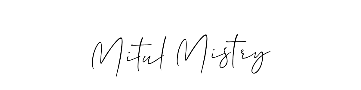 It looks lik you need a new signature style for name Mitul Mistry. Design unique handwritten (Allison_Script) signature with our free signature maker in just a few clicks. Mitul Mistry signature style 2 images and pictures png