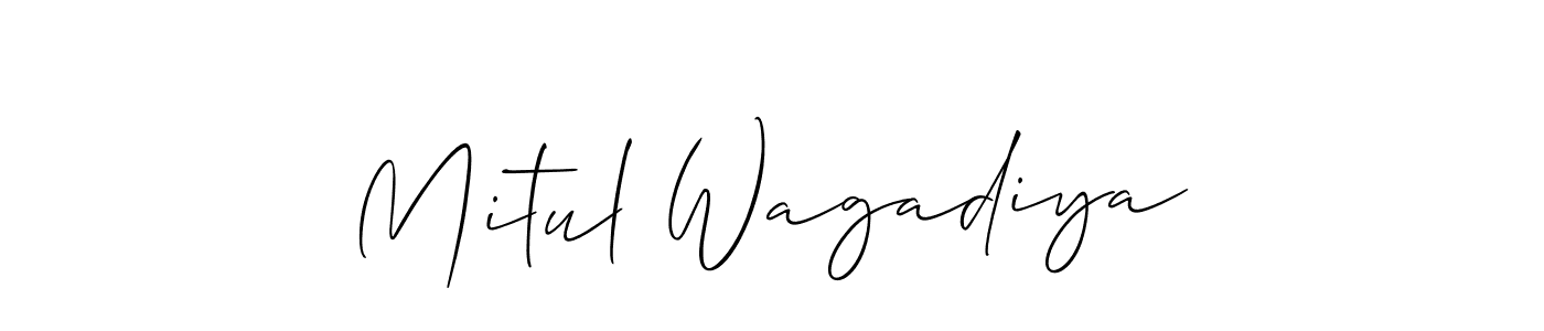 Make a short Mitul Wagadiya signature style. Manage your documents anywhere anytime using Allison_Script. Create and add eSignatures, submit forms, share and send files easily. Mitul Wagadiya signature style 2 images and pictures png