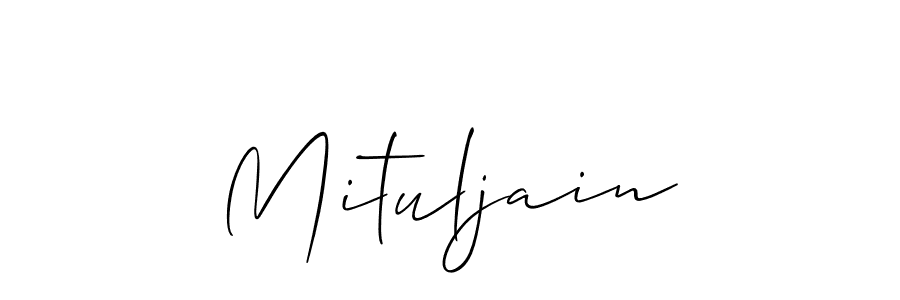 Allison_Script is a professional signature style that is perfect for those who want to add a touch of class to their signature. It is also a great choice for those who want to make their signature more unique. Get Mituljain name to fancy signature for free. Mituljain signature style 2 images and pictures png