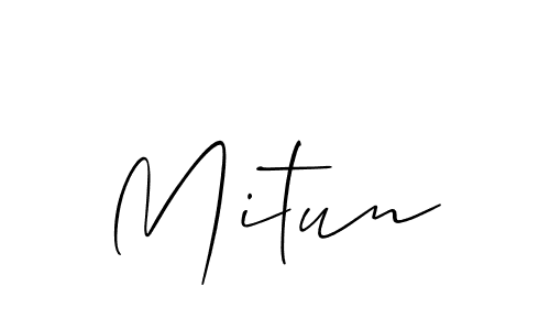 Use a signature maker to create a handwritten signature online. With this signature software, you can design (Allison_Script) your own signature for name Mitun. Mitun signature style 2 images and pictures png