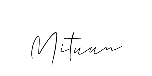 Mituun stylish signature style. Best Handwritten Sign (Allison_Script) for my name. Handwritten Signature Collection Ideas for my name Mituun. Mituun signature style 2 images and pictures png