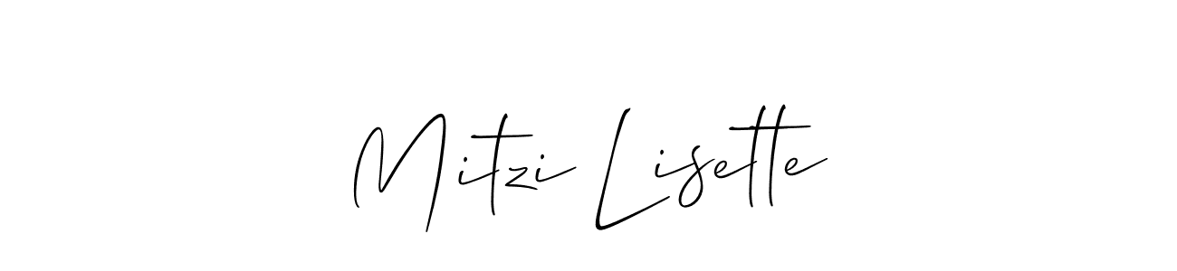 Allison_Script is a professional signature style that is perfect for those who want to add a touch of class to their signature. It is also a great choice for those who want to make their signature more unique. Get Mitzi Lisette name to fancy signature for free. Mitzi Lisette signature style 2 images and pictures png