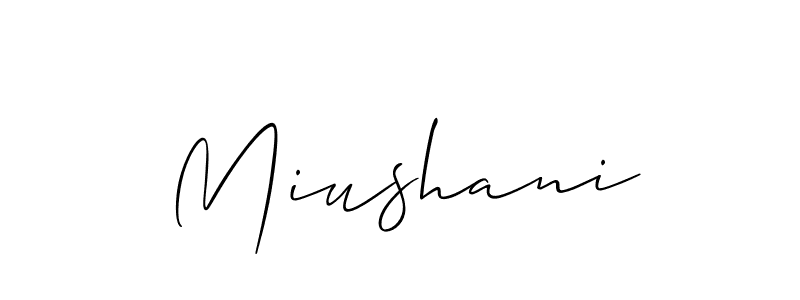 Also You can easily find your signature by using the search form. We will create Miushani name handwritten signature images for you free of cost using Allison_Script sign style. Miushani signature style 2 images and pictures png