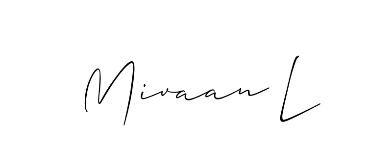 This is the best signature style for the Mivaan L name. Also you like these signature font (Allison_Script). Mix name signature. Mivaan L signature style 2 images and pictures png